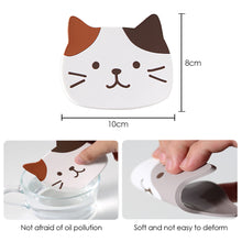 Load image into Gallery viewer, Cat Shaped Tea Coaster Cup Mat Pad Mug Holder Mat Coffee Drinks Table Placemats Heat-resistant Cup Coasters Home Decor Gift

