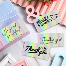 Load image into Gallery viewer, 50Pcs Reflective Laser Appreciate Cards Thank You For Supporting My Small Business Greeting Postcard For Boutiques Wrapping Supplies
