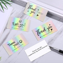 Load image into Gallery viewer, 50Pcs Reflective Laser Appreciate Cards Thank You For Supporting My Small Business Greeting Postcard For Boutiques Wrapping Supplies
