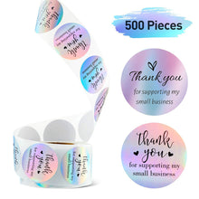 Load image into Gallery viewer, 50Pcs Laser Appreciate Cards Thank You For Supporting My Small Business Greeting Postcard Stickers Adhesive Labels For Boutiques Wrapping Supplies
