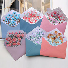 Load image into Gallery viewer, 6pcs Printed Flower Set Envelope Wedding Greeting Card Invitation Letter Paper Office Stationery School Supplies

