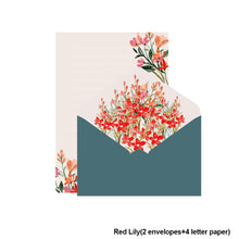 Load image into Gallery viewer, 6pcs Printed Flower Set Envelope Wedding Greeting Card Invitation Letter Paper Office Stationery School Supplies
