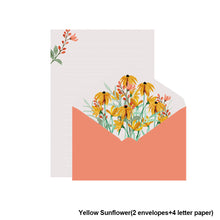 Load image into Gallery viewer, 6pcs Printed Flower Set Envelope Wedding Greeting Card Invitation Letter Paper Office Stationery School Supplies
