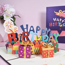 Load image into Gallery viewer, 3D Happy Birthday Card for Girl Kids Birthday Cake Pop-Up Greeting Cards Postcards Gifts with Envelope For Family Friends Lover
