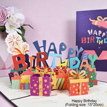 Load image into Gallery viewer, 3D Happy Birthday Card for Girl Kids Birthday Cake Pop-Up Greeting Cards Postcards Gifts with Envelope For Family Friends Lover
