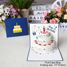 Load image into Gallery viewer, 3D Happy Birthday Card for Girl Kids Birthday Cake Pop-Up Greeting Cards Postcards Gifts with Envelope For Family Friends Lover

