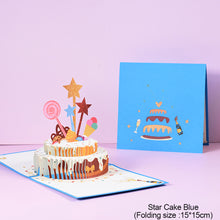 Load image into Gallery viewer, 3D Happy Birthday Card for Girl Kids Birthday Cake Pop-Up Greeting Cards Postcards Gifts with Envelope For Family Friends Lover
