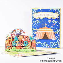 Load image into Gallery viewer, 3D Happy Birthday Card for Girl Kids Birthday Cake Pop-Up Greeting Cards Postcards Gifts with Envelope For Family Friends Lover
