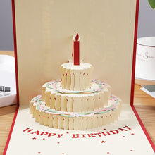 Load image into Gallery viewer, 3D Happy Birthday Card for Girl Kids Birthday Cake Pop-Up Greeting Cards Postcards Gifts with Envelope For Family Friends Lover
