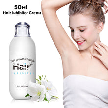 Load image into Gallery viewer, 2 In 1 Inhibitor Silky Permanent Painless Depilatory Cream Hair Removal Spray for Women Face Armpit Legs Arms Repair Care
