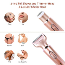 Load image into Gallery viewer, Creative 2 In 1 Ladies Shaver Electric Epilator Multi-function Washing Rechargeable Hair Removal Device Hair Trimmer
