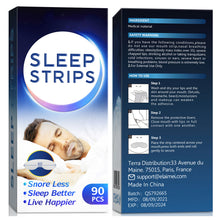 Load image into Gallery viewer, Sleep Strips Mouth Strips Anti Snore Stopper 90Pcs Adhesive Sleep Mouth Tape for Better Nose Breathing Less Mouth Breathing
