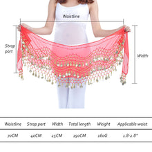 Load image into Gallery viewer, Women Sexy Belly Dance Hip Scarf Wrap Thailand/India/Arab Dancer Skirt Belt Dancer Skirt Female Show Costume Sequins Tassels
