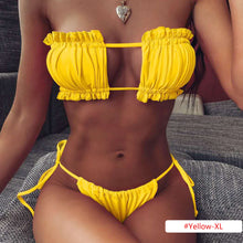 Load image into Gallery viewer, Leopard Brazilian Bikini High Waist Strapless Sexy Bikini Women Swimwear Women Swimsuit Padded Bathing Suit Monokin
