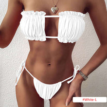 Load image into Gallery viewer, Leopard Brazilian Bikini High Waist Strapless Sexy Bikini Women Swimwear Women Swimsuit Padded Bathing Suit Monokin
