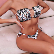 Load image into Gallery viewer, Leopard Brazilian Bikini High Waist Strapless Sexy Bikini Women Swimwear Women Swimsuit Padded Bathing Suit Monokin
