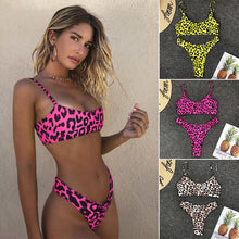 Load image into Gallery viewer, Women Sexy Wear Bikini Female Swimwear Beach Bikini Leopard Beachwear Set BathingSuit Snakeskin Push Up Swimsuit
