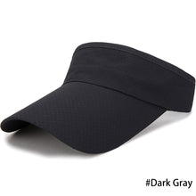 Load image into Gallery viewer, Adjustable Visor Summer Breathable Air Sun Hats Men Women UV Protection Top Empty Solid Sports Tennis Golf Running Sunscreen Cap
