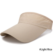 Load image into Gallery viewer, Adjustable Visor Summer Breathable Air Sun Hats Men Women UV Protection Top Empty Solid Sports Tennis Golf Running Sunscreen Cap
