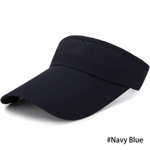 Load image into Gallery viewer, Adjustable Visor Summer Breathable Air Sun Hats Men Women UV Protection Top Empty Solid Sports Tennis Golf Running Sunscreen Cap
