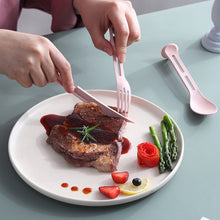 Load image into Gallery viewer, 3 in 1 Travel Portable Cutlery Set Japan Style Wheat Straw Knife Fork Spoon Student Dinnerware Sets Kitchen Tableware
