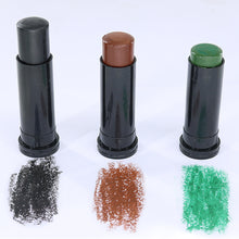 Load image into Gallery viewer, 3Pcs Military Woodland Camouflage Cream Body Face Disguised Paint Camo Oil Tube Stick for Outdoor Field Camouflage Oil Suit
