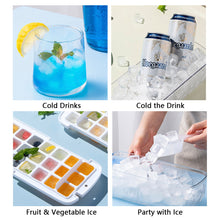 Load image into Gallery viewer, Press Type Ice Cube with Storage Box Silicone Ice Cube Tray Ice Cube Maker Home Bar DIY Ice Cube Tool with Lid
