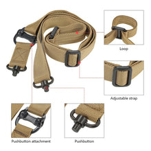 Load image into Gallery viewer, MS4 Tactical Gun Sling 2 Point Bungee Airsoft Rifle Strapping Belt Military Shooting QD Metal Buckle Gun Strap Hunting Accessories

