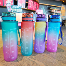 Load image into Gallery viewer, Outdoor Sport Fitness Portable Water Bottle Water Cups Motivational Sports Water bottle with Time Maker Leak-proof Cup
