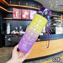 Load image into Gallery viewer, Outdoor Sport Fitness Portable Water Bottle Water Cups Motivational Sports Water bottle with Time Maker Leak-proof Cup
