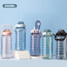 Load image into Gallery viewer, 2000ML Travel Portable Outdoor Water Cup with Silicone Straw Handle Large Capacity Leak Proof Sports Bottle Leakproof Cup
