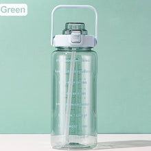 Load image into Gallery viewer, 2000ML Travel Portable Outdoor Water Cup with Silicone Straw Handle Large Capacity Leak Proof Sports Bottle Leakproof Cup
