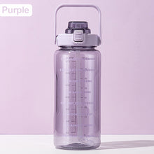 Load image into Gallery viewer, 2000ML Travel Portable Outdoor Water Cup with Silicone Straw Handle Large Capacity Leak Proof Sports Bottle Leakproof Cup

