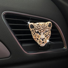 Load image into Gallery viewer, Car Perfume Air Freshener Diamond Leopard Head Car Interior Accessories Aromatherapy Ornament Air Vent Clip Crystal Leopard
