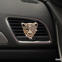Load image into Gallery viewer, Car Perfume Air Freshener Diamond Leopard Head Car Interior Accessories Aromatherapy Ornament Air Vent Clip Crystal Leopard
