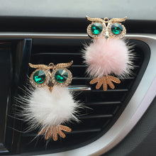 Load image into Gallery viewer, Car Air Freshener Diamond Villus Owl Car Perfume Air Vent Clip Crystal Owl Auto Accessories Interior Woman Ornament
