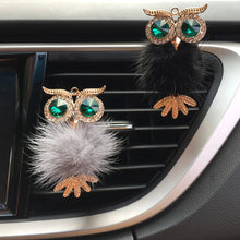 Load image into Gallery viewer, Car Air Freshener Diamond Villus Owl Car Perfume Air Vent Clip Crystal Owl Auto Accessories Interior Woman Ornament
