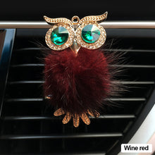 Load image into Gallery viewer, Car Air Freshener Diamond Villus Owl Car Perfume Air Vent Clip Crystal Owl Auto Accessories Interior Woman Ornament
