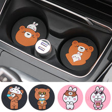 Load image into Gallery viewer, 1Pc Car Mug Coaster Cartoon Silicone Mug Cup Mat Non-slip Car Cup Mats Cute Animals Cup Pad Coaster Home Office Milk Coffee
