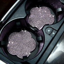 Load image into Gallery viewer, 2pcs Car Water Cup Non-slip Shockproof Silica Gel Pad Cup Coaster Rhinestone Holder Bling Auto Interior Accessories Plum Bossom Universal
