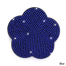 Load image into Gallery viewer, 2pcs Car Water Cup Non-slip Shockproof Silica Gel Pad Cup Coaster Rhinestone Holder Bling Auto Interior Accessories Plum Bossom Universal
