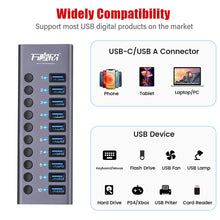 Load image into Gallery viewer, 10 Port High Speed Extension CableB 3.0 Single Row Hub Adapter For Laptop PCB Interface Device
