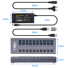 Load image into Gallery viewer, 10 Port High Speed Extension CableB 3.0 Single Row Hub Adapter For Laptop PCB Interface Device
