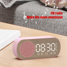Load image into Gallery viewer, Wireless Bluetooth Speaker Clock Dual Alarm Support TF Card FM Radio Soundbar HIFI Music Box Soundbar.
