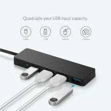 Load image into Gallery viewer, Usb 3.0 HUB 4 Port Extender 3.0 Hub Usb 3.0 Splitter Usb One Drag Four Hub Docking Station
