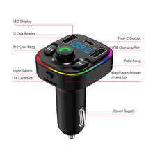 Load image into Gallery viewer, FM Transmitter G47 Button Version Bluetooth Wireless Car kit Handfree Dual USB Car Charger 2.1A MP3 Music TF Card U disk AUX Player
