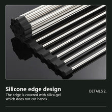 Load image into Gallery viewer, Folding 304 Stainless Steel Drain Rack Dish Washing Sink Draining Board Foldable Dish Drying Rack Kitch Sink Shelf
