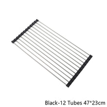 Load image into Gallery viewer, Folding 304 Stainless Steel Drain Rack Dish Washing Sink Draining Board Foldable Dish Drying Rack Kitch Sink Shelf
