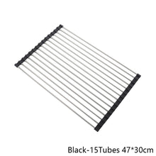 Load image into Gallery viewer, Folding 304 Stainless Steel Drain Rack Dish Washing Sink Draining Board Foldable Dish Drying Rack Kitch Sink Shelf

