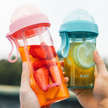 Load image into Gallery viewer, 420/600ml Double Straw Water Bottle Outdoor Travel Creative Dual-use Water Bottle Drinking Cup Couples Gift Kitchen Supplies
